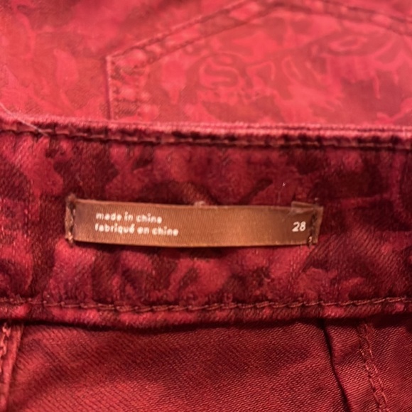 Anthropologie  Pilcro Flocked High-Rise Leggings size 28 raspberry colo - Picture 11 of 16